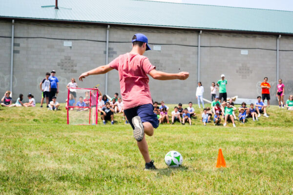 Fun playing soccer