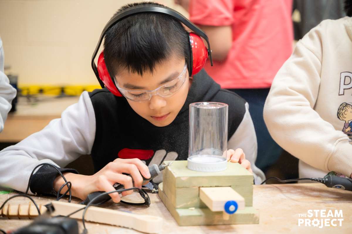 Woodworking during march break!